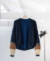Fluffy vest LA BONBON Donkerblauw met strepen
