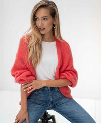 Fluffy vest LA CHERIE Koraalrood