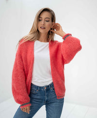 Fluffy vest LA CHERIE Koraalrood