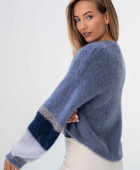Fluffy vest LA BONBON Denim-lavendel