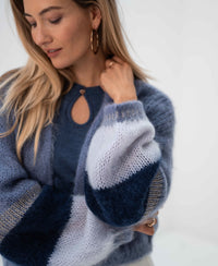 Fluffy vest LA BONBON Denim-lavendel
