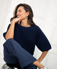 Dark blue LA FRAMBOISE sweater by PLEIN PUBLIQUE.