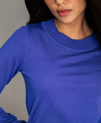 Merino Sweater LA GIGI Blue Iris