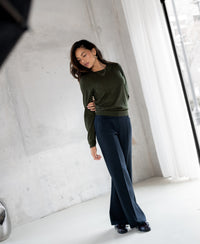 Merinopullover LA GIGI in Bottlegreen