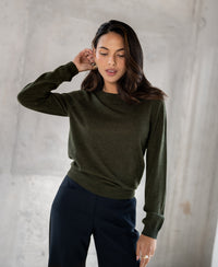 Merinopullover LA GIGI in Bottlegreen