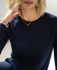 Merino trui LA GIGI in Donkerblauw