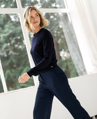 Merino trui LA GIGI in Donkerblauw