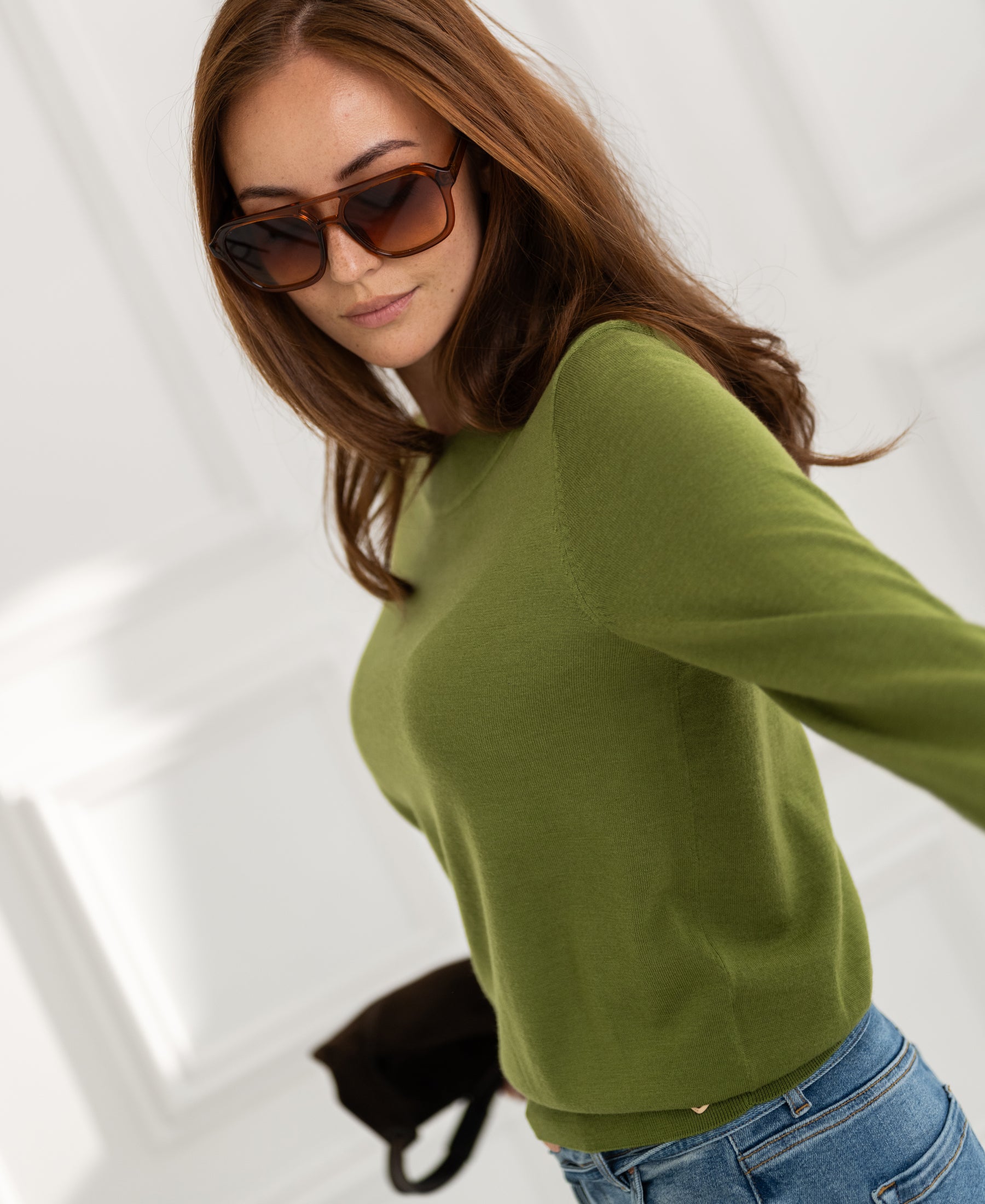 LA GIGI Merino Sweater, Olive Green