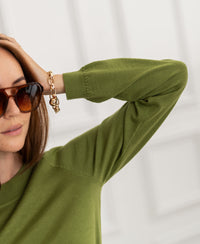 LA GIGI Merino Sweater, Olive Green