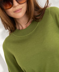 LA GIGI Merino Sweater, Olive Green
