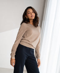 Merino sweater LA GIGI in Sand