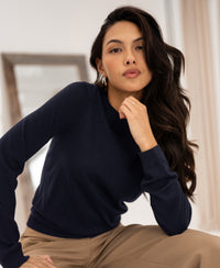 Merino trui LA GIGI in Donkerblauw