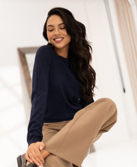 Merino trui LA GIGI in Donkerblauw