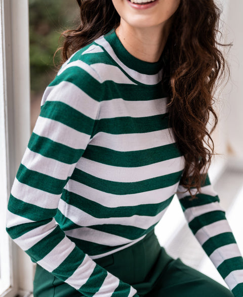 Striped turtleneck LE JEUDI Green