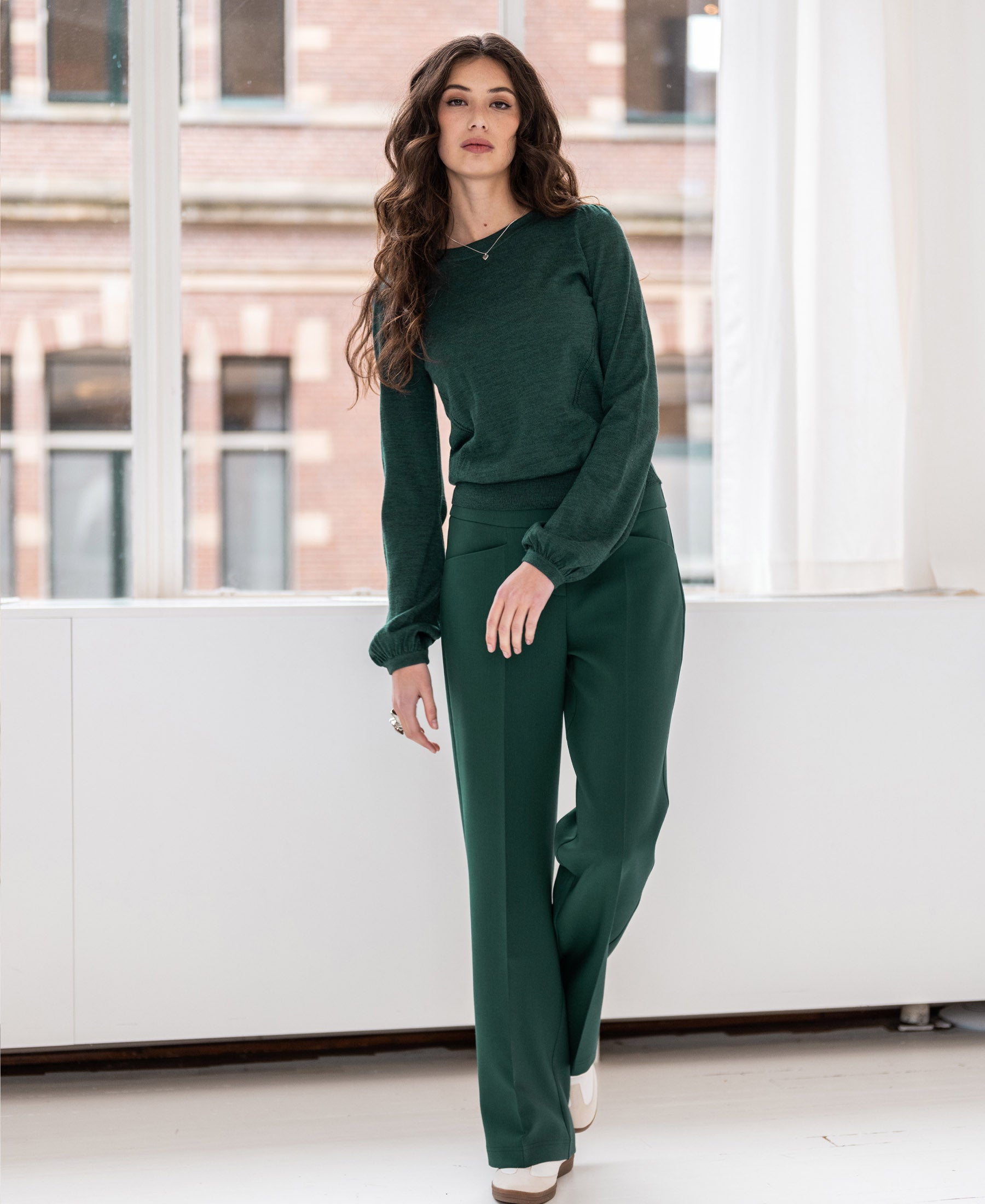 Merino sweater LA COEUR Greenish
