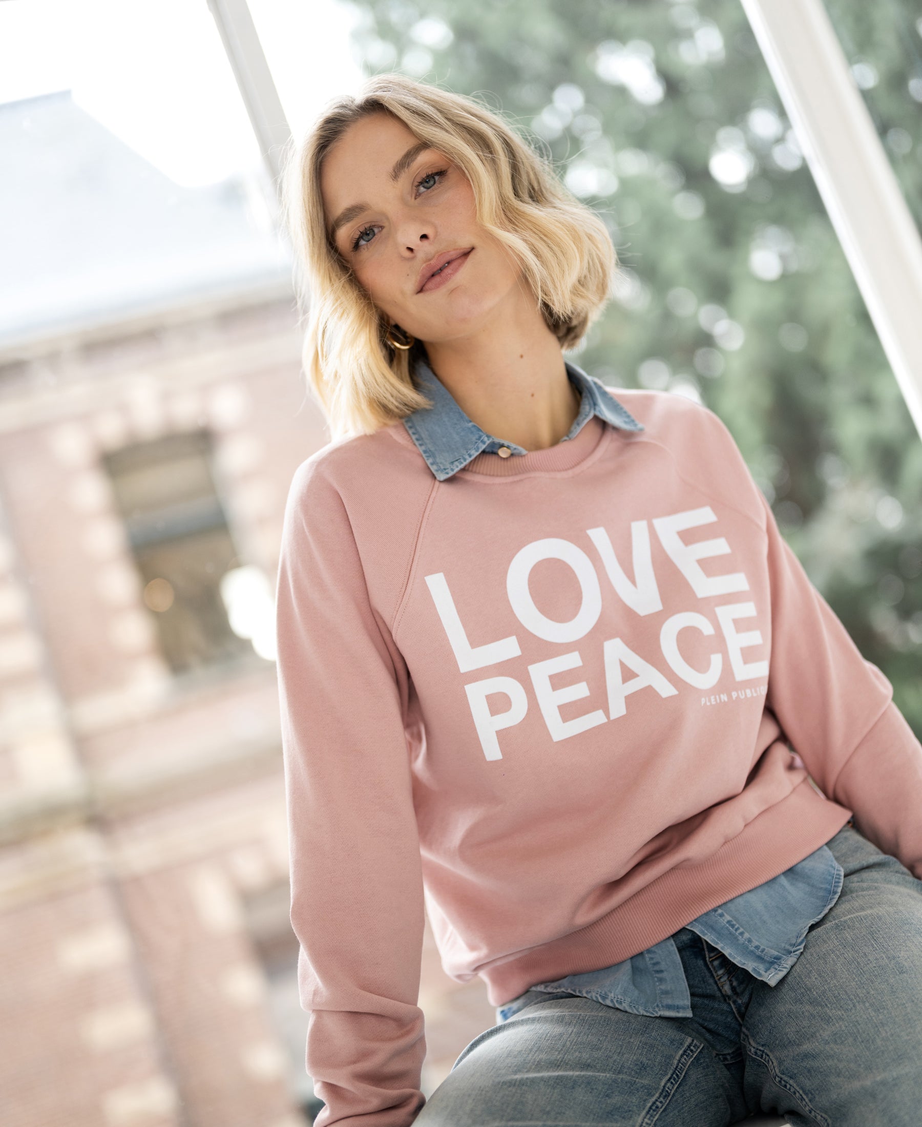 Sweater LA HARPER Antique pink - LOVE PEACE