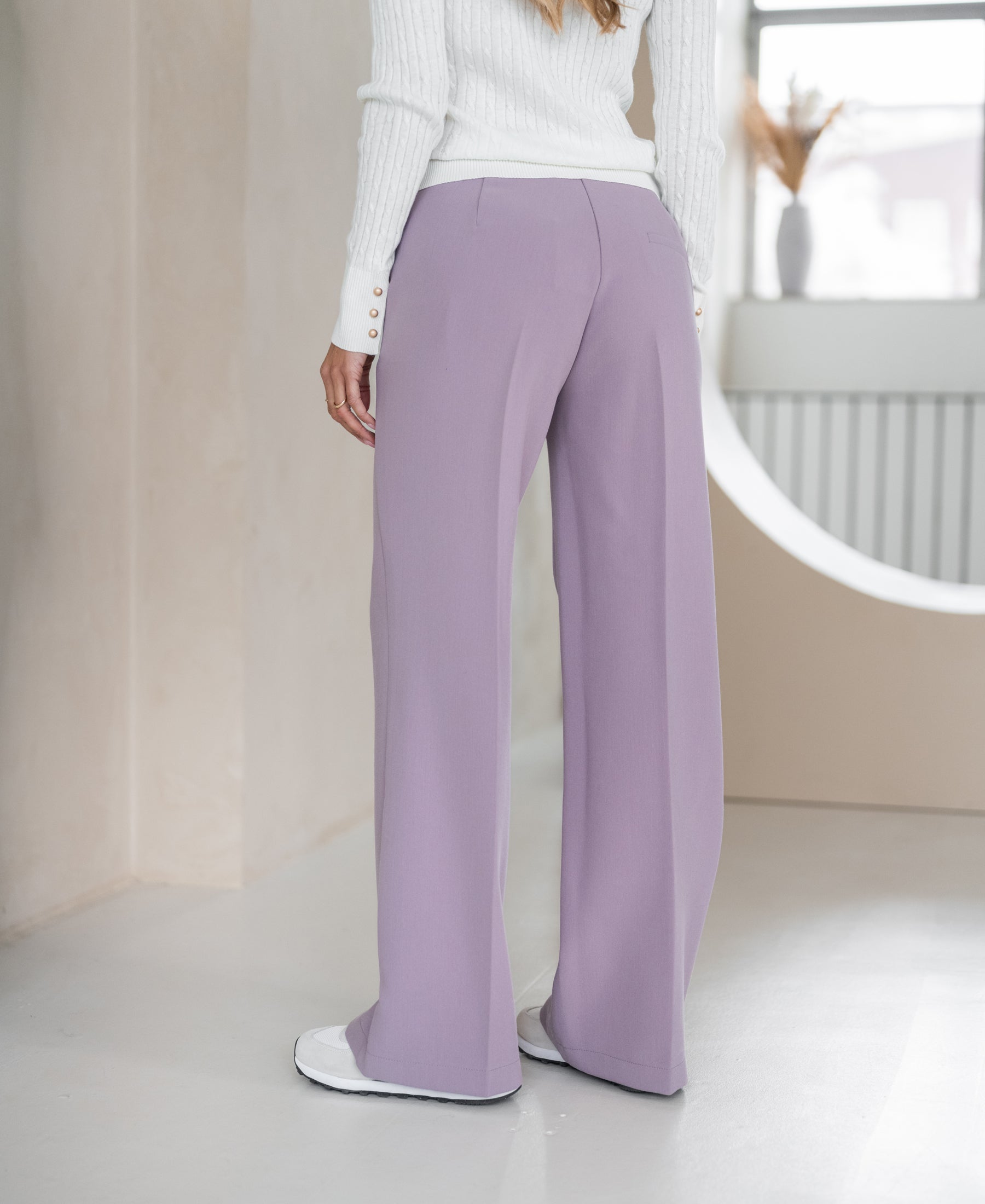 Hose mit weitem Bein LE HENRI Pearly Mauve