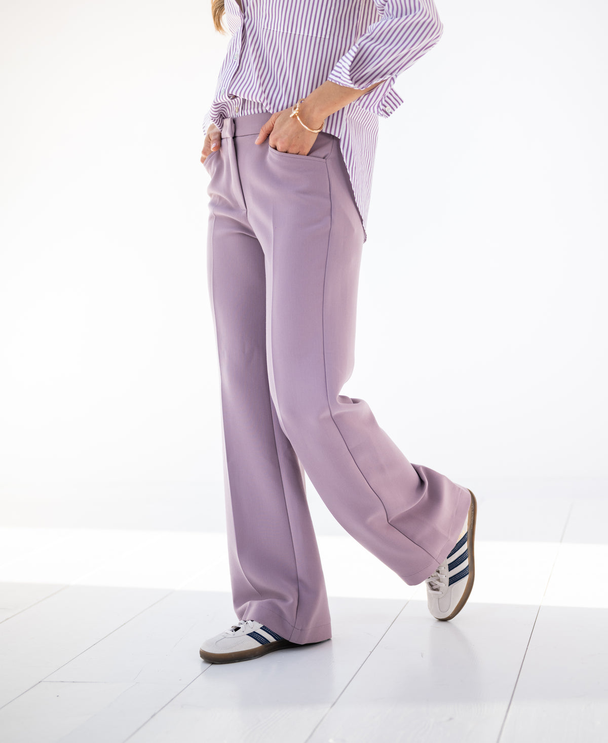Hose mit weitem Bein LE HENRI Pearly Mauve