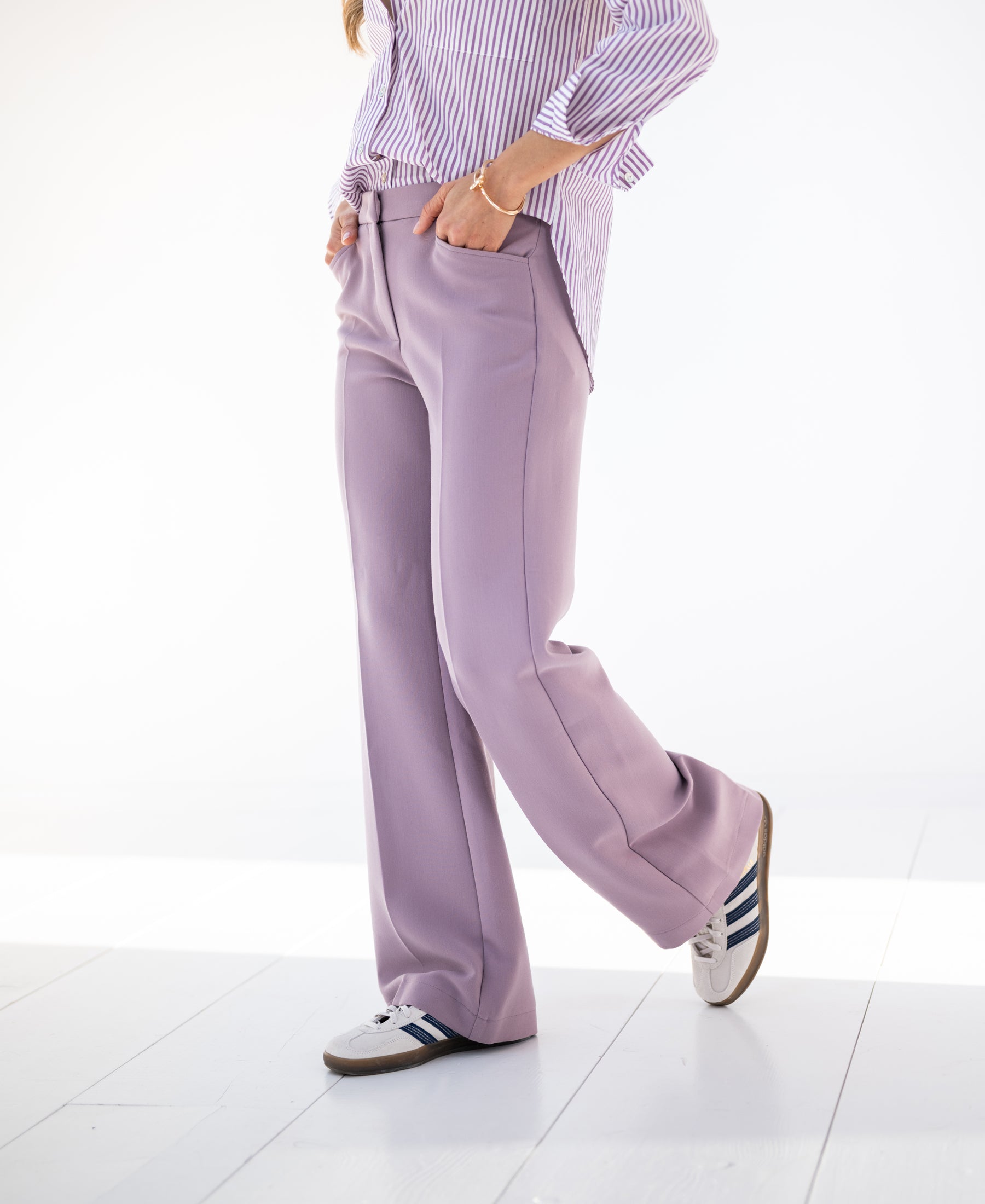 Hose mit weitem Bein LE HENRI Pearly Mauve