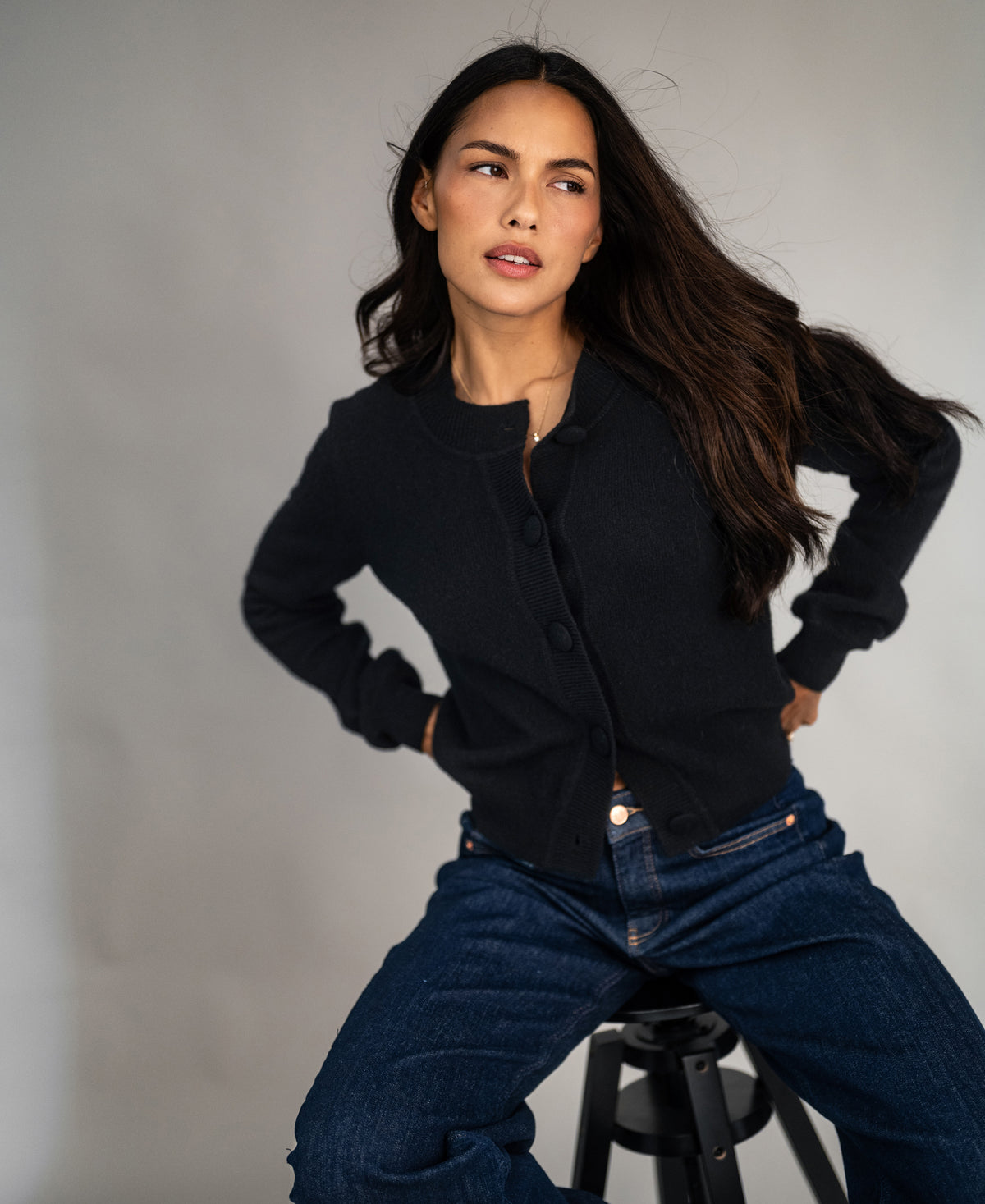 Kort merino vest LA ISABELLE Zwart
