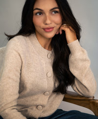 Merino-Strickjacke LA ISABELLE Hellbeige