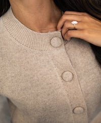 Merino-Strickjacke LA ISABELLE Hellbeige