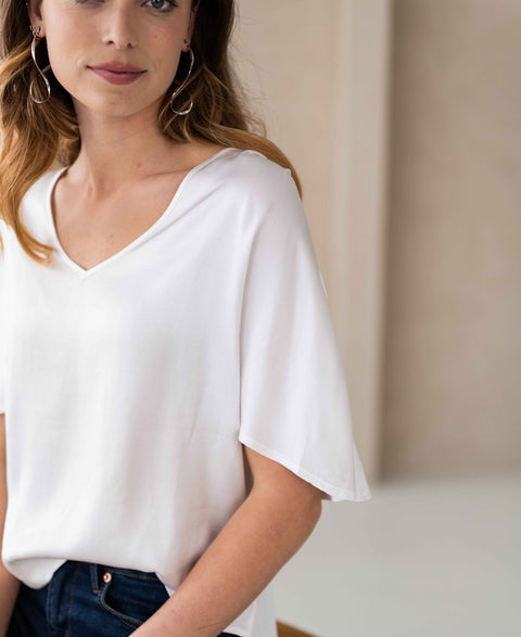 Satin blouse top LA NOEMIE Ivory