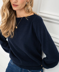 Sweater with boat neck LA JACQ Dark blue
