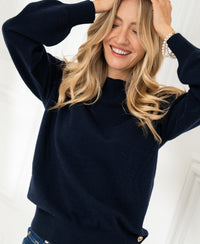 Sweater with boat neck LA JACQ Dark blue