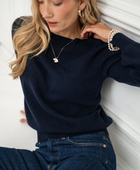 Sweater with boat neck LA JACQ Dark blue