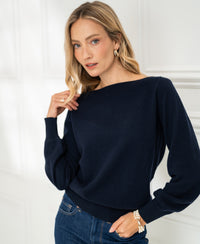 Sweater with boat neck LA JACQ Dark blue