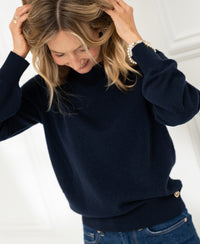 Sweater with boat neck LA JACQ Dark blue