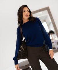 Trui met boothals LA JACQ Navy