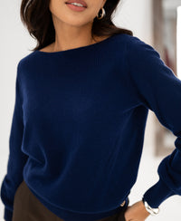 Trui met boothals LA JACQ Navy