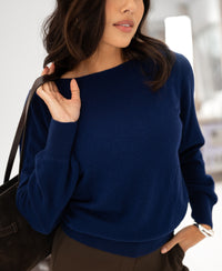 Trui met boothals LA JACQ Navy