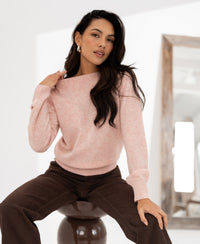 Trui met boothals LA JACQ Roze