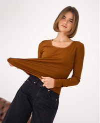 Lyocell T-shirt lange mouw LA JAMALA Havana