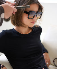 Luxurious long sleeve T-shirt LA JANE Black