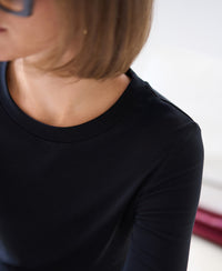 Luxurious long sleeve T-shirt LA JANE Black