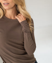 Luxe T-shirt lange mouw LA JANE Cappuccino