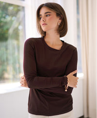 Luxe T-shirt lange mouw LA JANE Pure Choco
