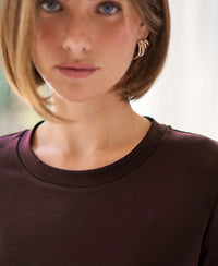 Luxe T-shirt lange mouw LA JANE Pure Choco