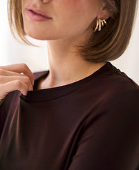 Luxe T-shirt lange mouw LA JANE Pure Choco