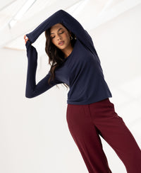 Luxurious long sleeve T-shirt LA JANE Navy