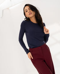 Luxurious long sleeve T-shirt LA JANE Navy