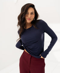 Luxurious long sleeve T-shirt LA JANE Navy