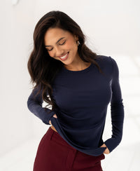 Luxurious long sleeve T-shirt LA JANE Navy