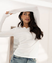Luxurious long sleeve T-shirt LA JANE Ivory