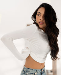 Luxurious long sleeve T-shirt LA JANE Ivory