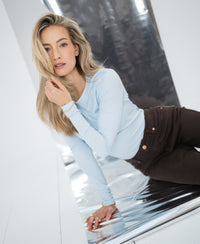 Luxury T-shirt long sleeve LA JANE Light Blue